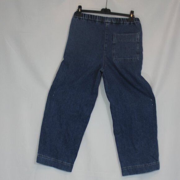 COS ELASTICATED-WAIST DENIM TROUSERS Oversize Blue size XS - Picture 4 of 6